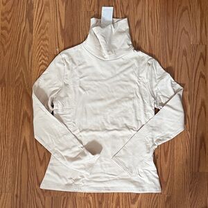 Women's Cream Turtleneck Top